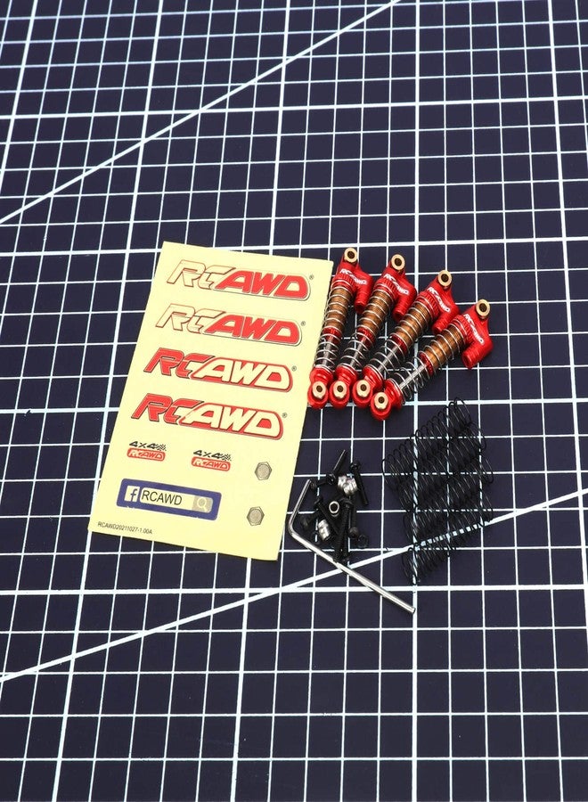 RCAWD for FMS FCX24 1/24 & 1/18 Shock Absorber Upgrades, Adjustable Front Rear RC Shocks Damper Parts for # C3002 Red - Image 2